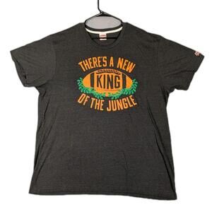 Homage Mens XXL Gray Cincinnati Bengals King Of The Jungle Football Graphic Tee